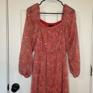 Orange red banana republic Floral paisley Dress